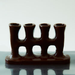 Four Stem Candle Holder in Brown