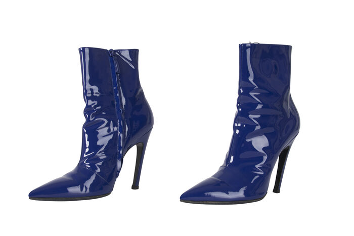 Balenciaga Slash Heel Leather Ankle Boots