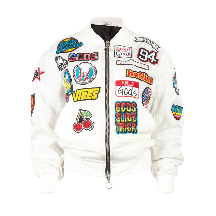 GCDS White Patches Bomber Jacket