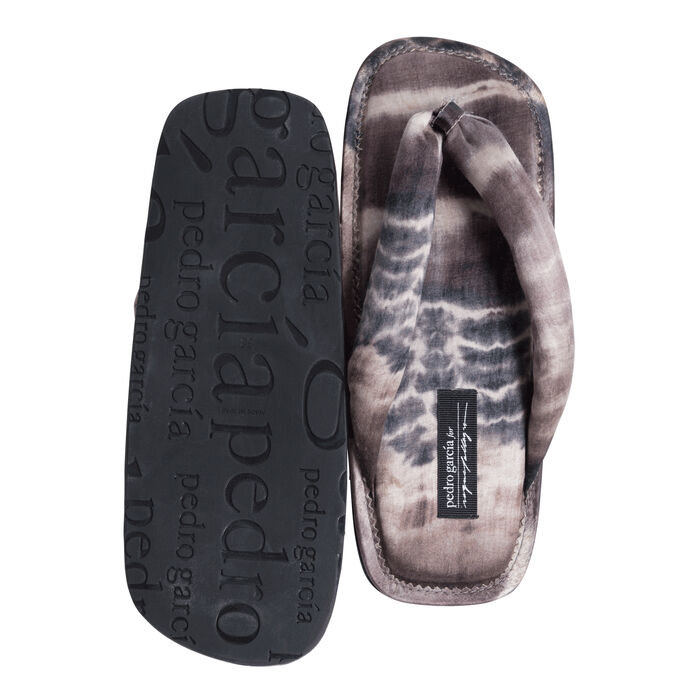 Pedro Garcia x Raquel Allegra Kaname Kimono Tie Dye Sandals - Purple