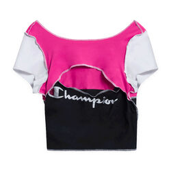 JJVintage Reworked Champion Short-Sleeve Crop top - Pink/Black