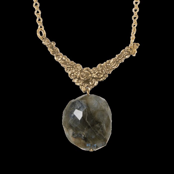Vintage Necklace with Labradorite Pendant