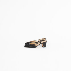 Chanel Goatskin & Grosgrain Slingback Heel