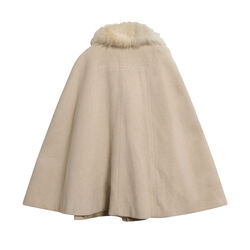 Vintage Cape with Faux Shearling Collar
