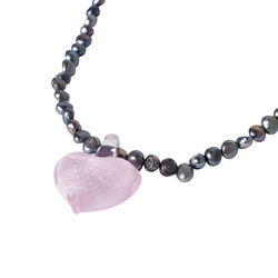Good Luck Necklace, Black & Pink