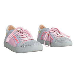 Sophia Webster Riko Glitter Cap-Toe Sneakers - Pink