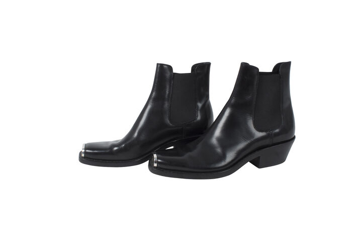 Calvin Klein 205W39NYC Square Toe Leather Boots