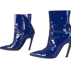 Balenciaga Slash Heel Leather Ankle Boots