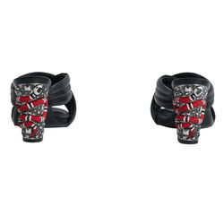 Gucci Webby Quilted Leather Snake-Heel Mule Sandals in Nero