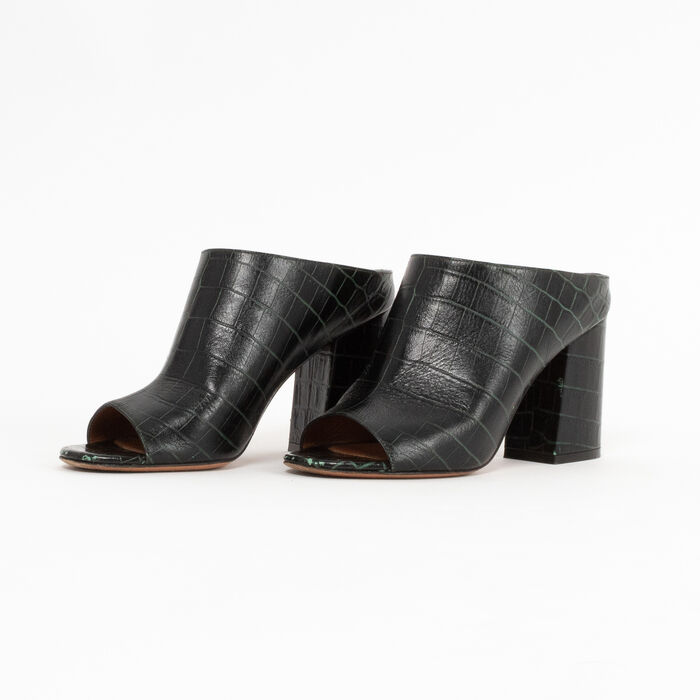 Givenchy Snakeskin Patterned Leather Mules