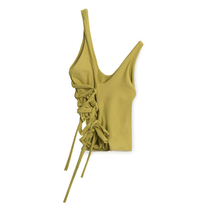Olive One Shoulder Wrap Top
