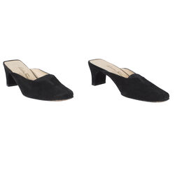 Salvatore Ferragamo Black Velvet Mules