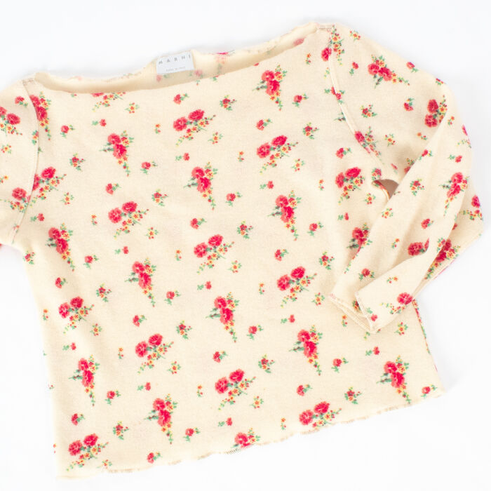 Marni Cropped & Patterned Cashmere Sweater
