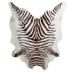 Large Acadia Zebra Black Woven Wool Area Rug
