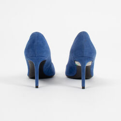 Saint Laurent Blue Suede Clara Pointed Toe Pumps