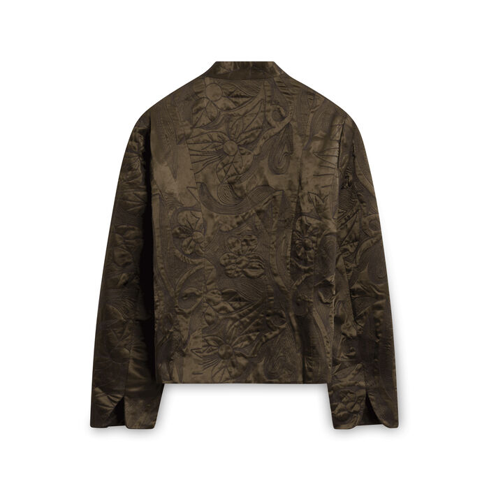 Coldwater Creek Silk Button Up Jacket - Olive Green