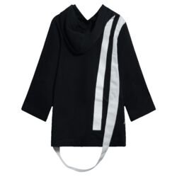 Y-3 adidas x Yohji Yamamoto Black Hoodie with Wrap Around Strap