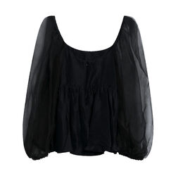 Rhiannon Raw Silk Top - Black