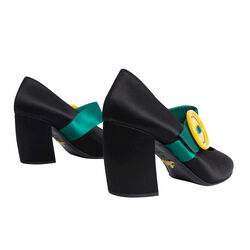 Prada Milano Yellow and Green Buckle Pumps - Black