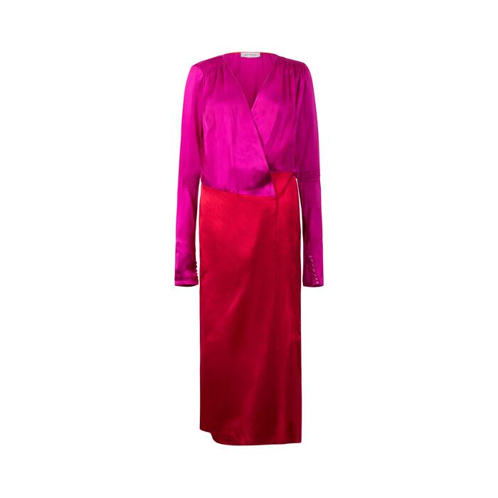 Attico Gabriela Long Sleeve Wrap Dress