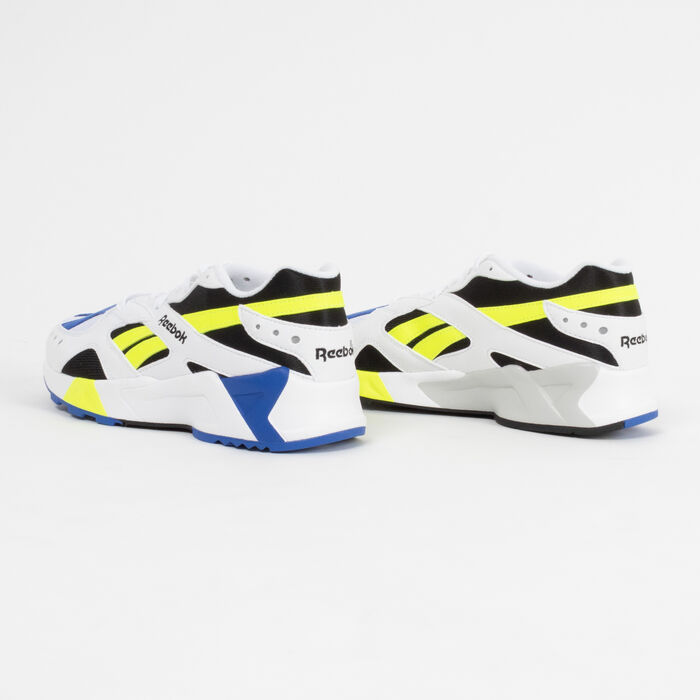 Reebok Aztrek Sneaker in White/Black/Cobalt/Yellow
