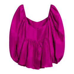 Rhiannon Raw Silk Top - Magenta