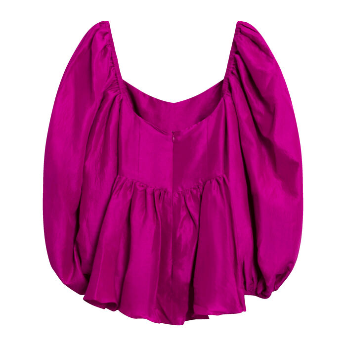 Rhiannon Raw Silk Top - Magenta