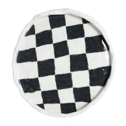 Large Checkerboard Plate - White