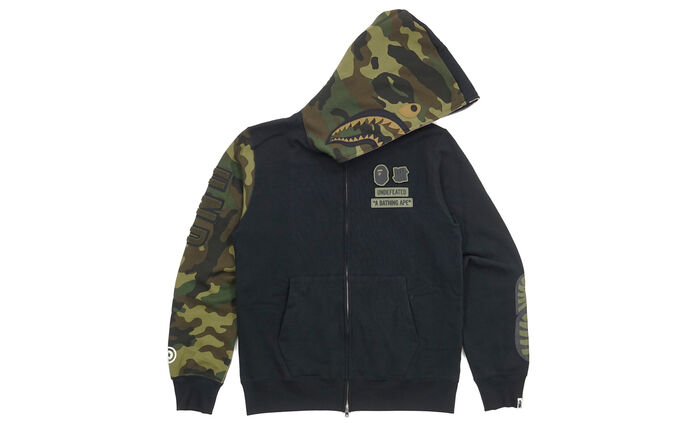 Bape Half Woodland Camo Hood Shark Hoodie