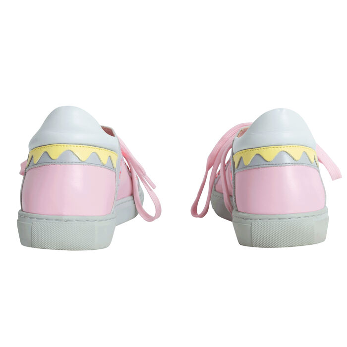 Sophia Webster Riko Glitter Cap-Toe Sneakers - Pink