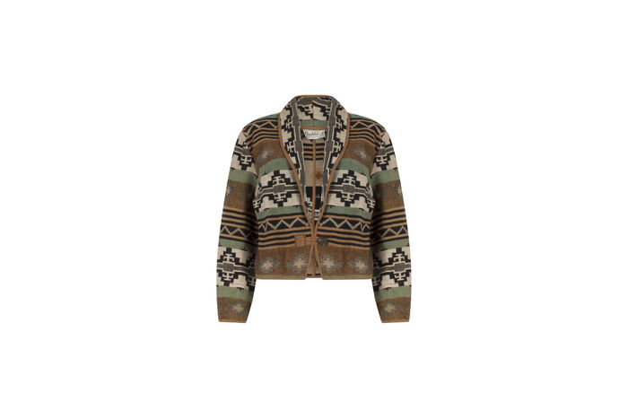 Vintage Flashback Multicolor Woven Suit Jacket