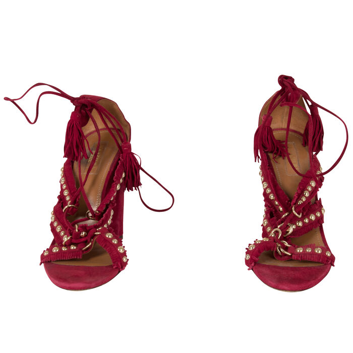 Aquazzura Red Lace-Up Heel