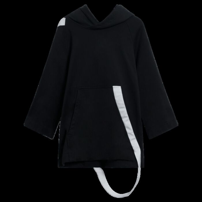 Y-3 adidas x Yohji Yamamoto Black Hoodie with Wrap Around Strap