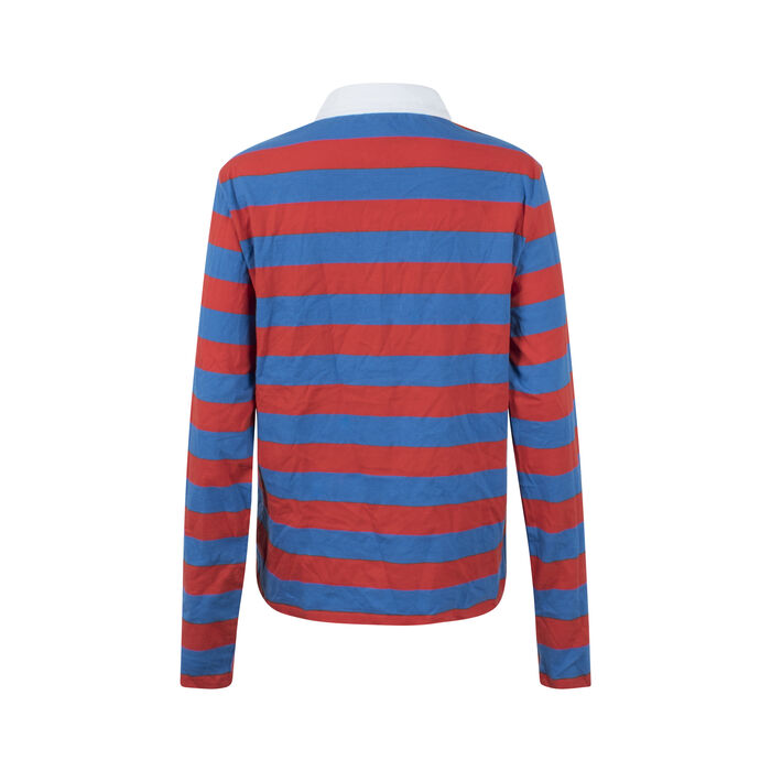 Kule Cotton The Rugby Top In Royal/Poppy
