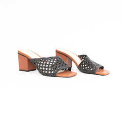 Intentionally Blank Roll Woven Strap Heeled Sandals
