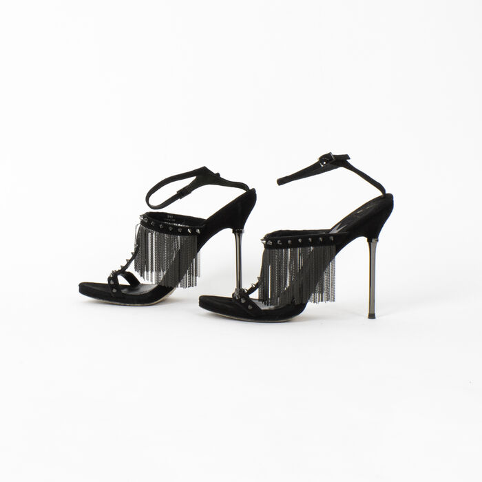 Brian Atwood Moultrie Fringe Sandals