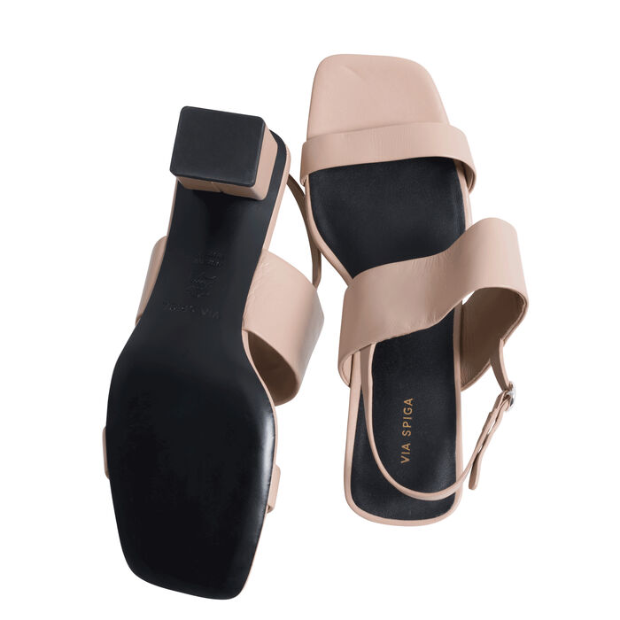 Via Spiga Nude Block Heels