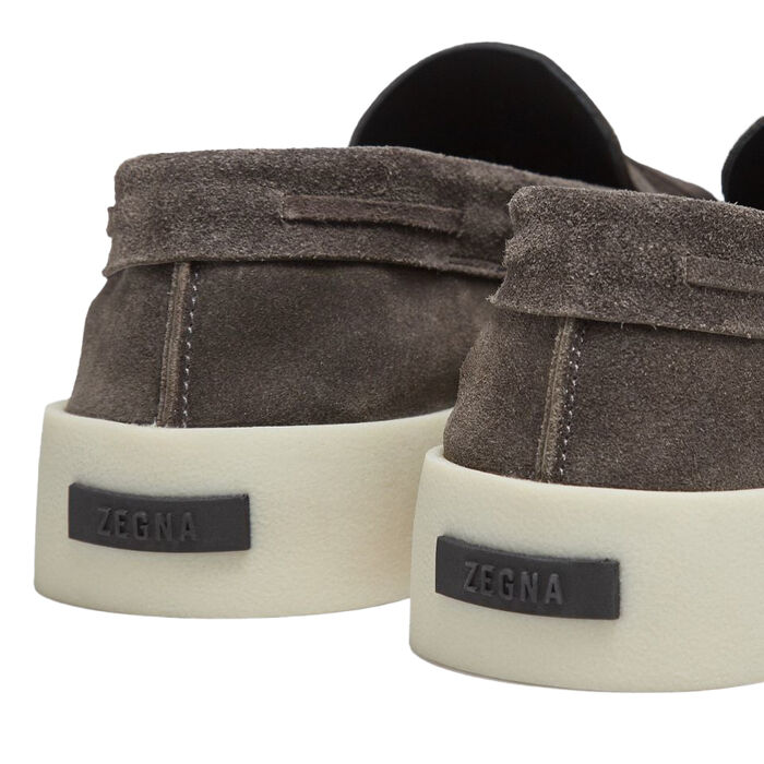 FEAROFGOD x ZEGNA Suede Loafers in Charcoal