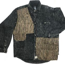 Camo Vest Hybrid Button Up - Black/Camo