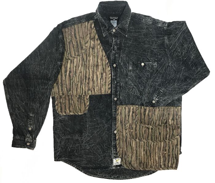 Camo Vest Hybrid Button Up - Black/Camo