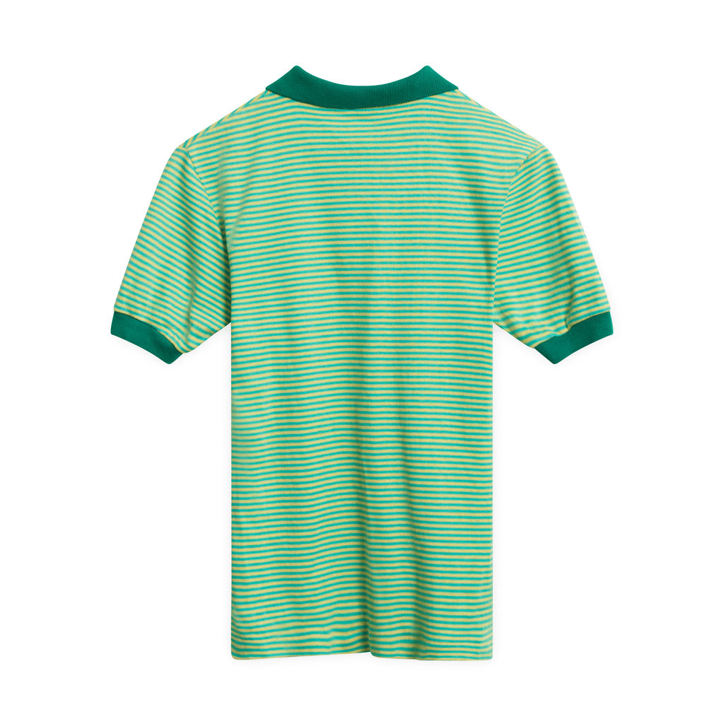 Green and Yellow Striped Polo