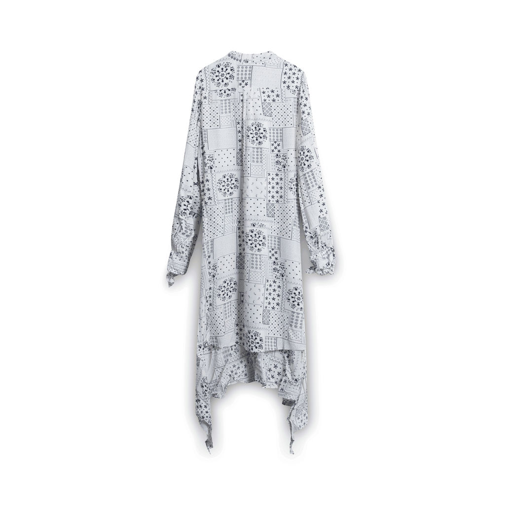 Malene Birger Joi Tiered Printed Midi Dress - White/Black