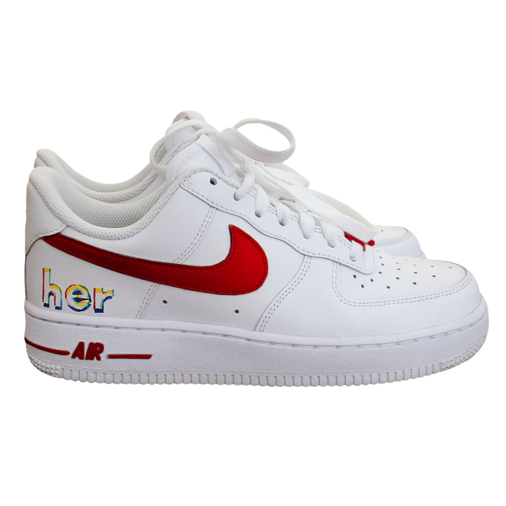 Custom AF1 Shoes - Red