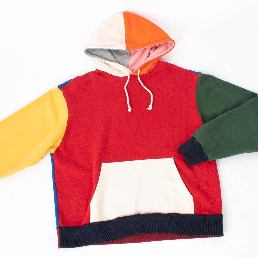 424 multicolor colorblocked oversized hoodie