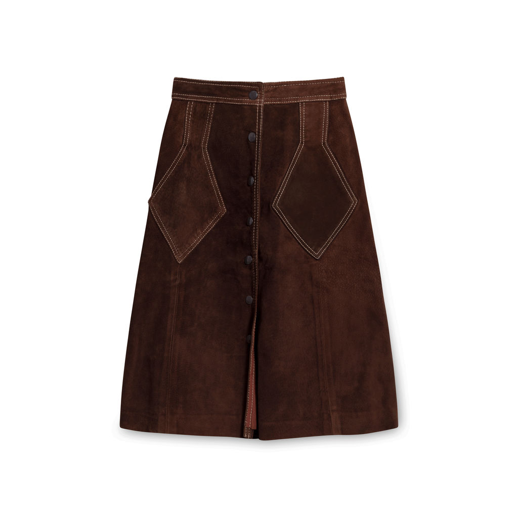Vintage Suede Leather Top and Skirt
