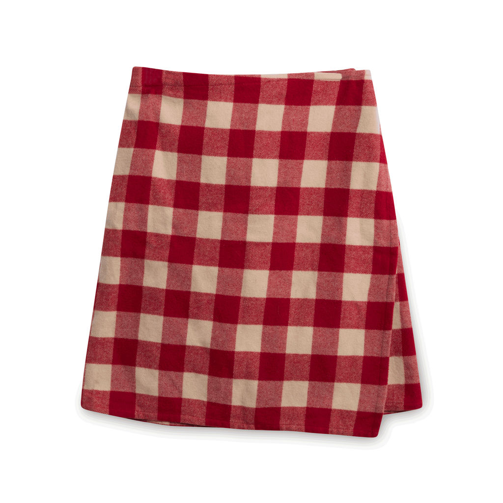 DKNY Red Checkered Blazer and Skirt