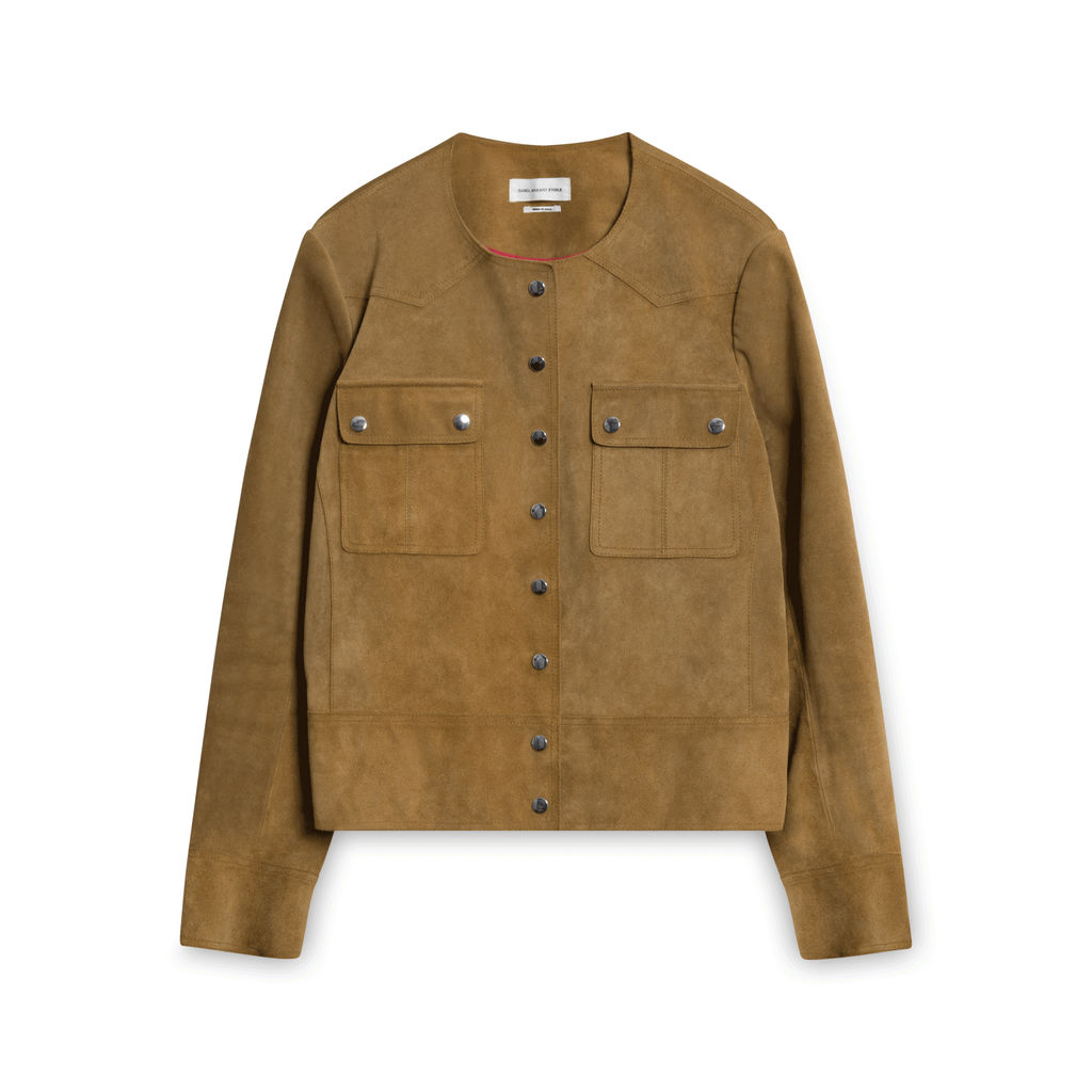 Isabel Marant Suede Button-down Jacket - Brown/Tan
