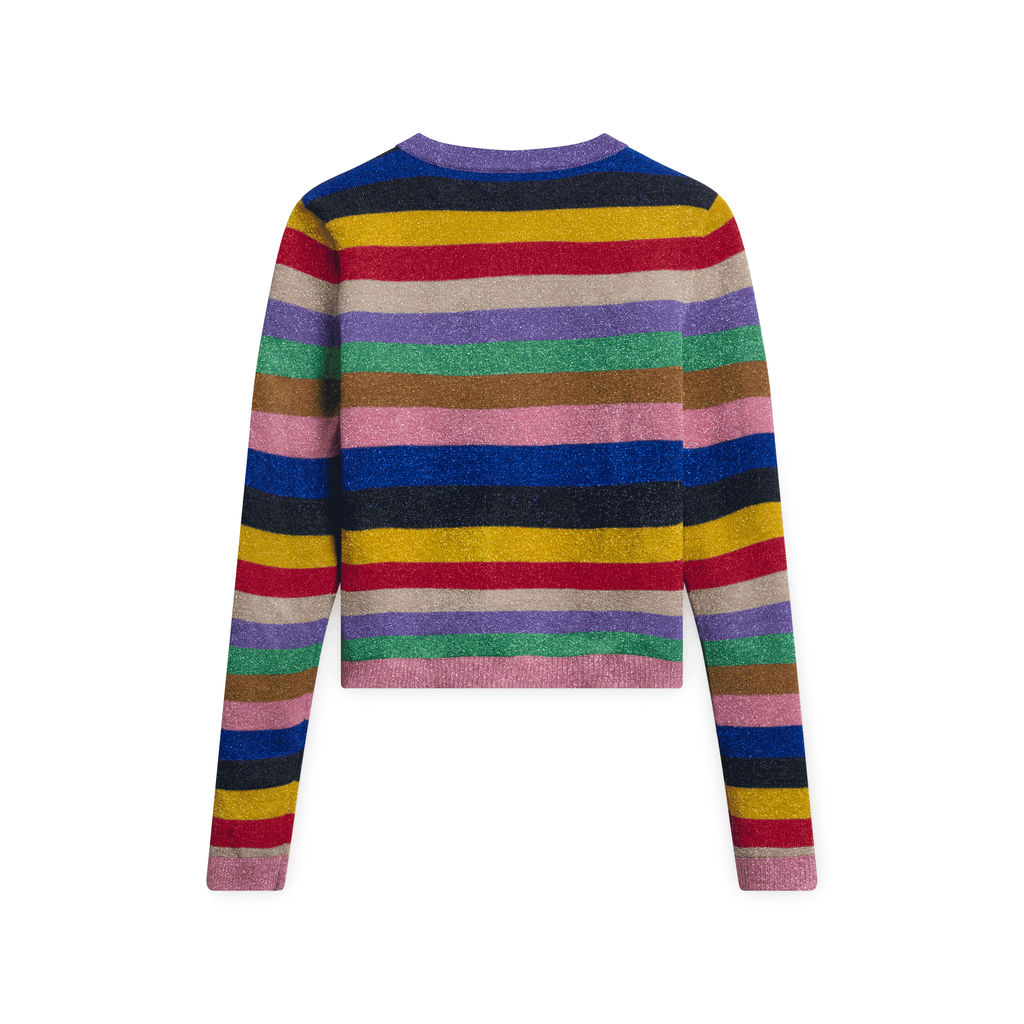 Alice + Olivia Rhodes Striped Glitter Pullover