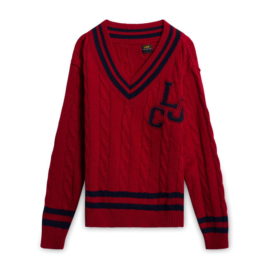 Lee Crochet Deep Cut Sweater