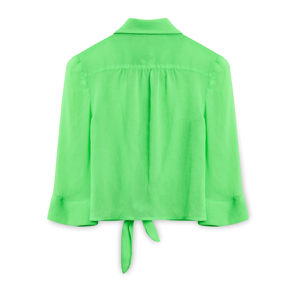 IZ Amy Byer Neon Green Tie-up Shirt